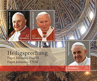 Briefmarke, Heiligsprechung von Päpsten