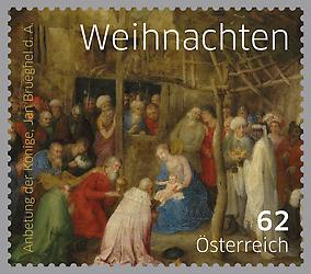 Briefmarke, Anbetung der Könige – Jan Brueghel d. Ä.