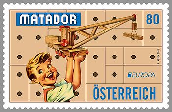 Briefmarke, Altes Spielzeug – Matador