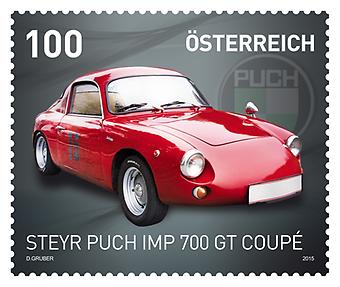 Briefmarke, Steyr Puch IMP 700 GT Coupé