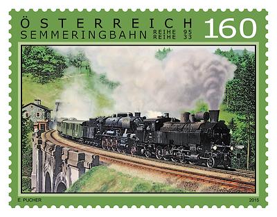 Briefmarke, Dampfbetrieb auf der Semmeringbahn