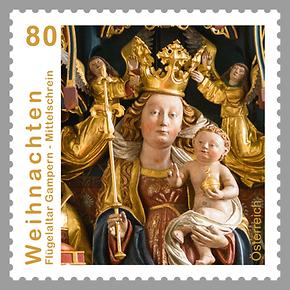 Briefmarke, Weihnachten 2015 – Flügelaltar Gampern, Mittelschrein