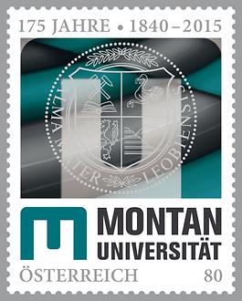 Briefmarke, 175 Jahre Montanuniversität Leoben