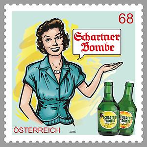 Briefmarke, Schartner Bombe
