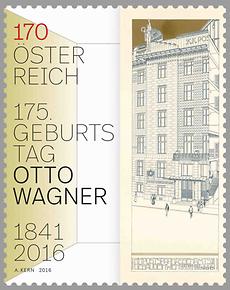 Briefmarke, 175. Geburtstag Otto Wagner