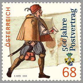 Briefmarke, 500 Jahre Postvertrag