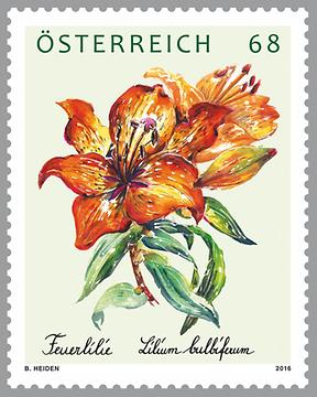 Briefmarke, Feuerlilie – Treuebonusmarke 2015