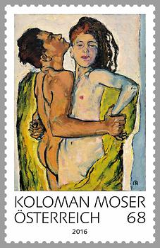 Briefmarke, Koloman Moser – Liebespaar
