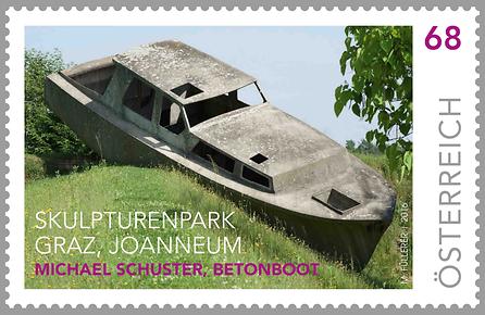 Briefmarke, Skulpturenpark Museum Joanneum – Betonboot, Michael Schuster