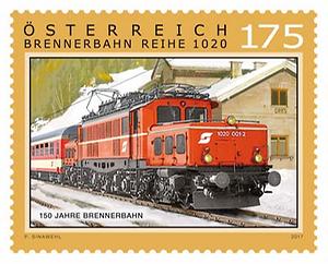 Briefmarke, 150 Jahre Brennerbahn