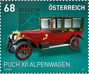 Briefmarke, Puch XII Alpenwagen