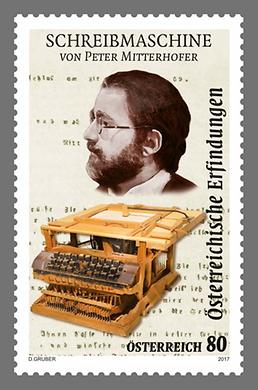 Briefmarke, Schreibmaschine – Peter Mitterhofer