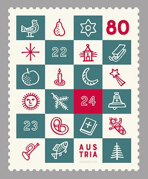 Briefmarke, Weihnachten 2017 – Adventkalender