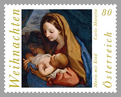 Briefmarke, Weihnachten 2017 – Maria mit Kind, Carlo Maratta