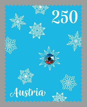 Briefmarke, Weihnachtsornamente mit Swarovski Kristallen