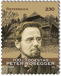 Briefmarke, 100. Todestag Peter Rosegger
