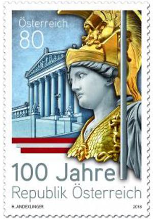 Briefmarke, 100 Jahre Republik Österreich