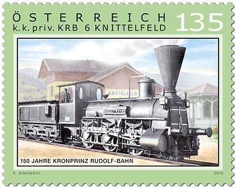 Briefmarke, 150 Jahre Kronprinz Rudolf-Bahn