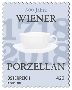 Briefmarke, 300 Jahre Wiener Porzellan 1718–2018
