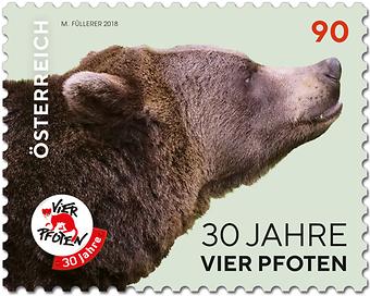 Briefmarke, 30 Jahre VIER PFOTEN