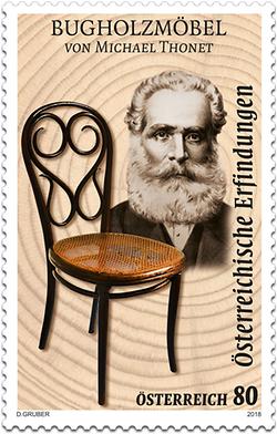 Briefmarke, Bugholzmöbel – Michael Thonet