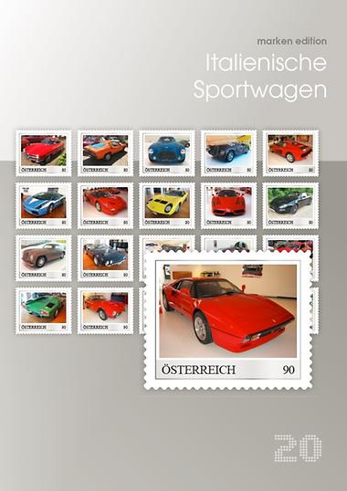 Briefmarke, Italienische Sportwagen