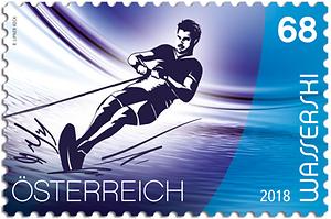 Briefmarke, Sport & Wasser – Wasserski