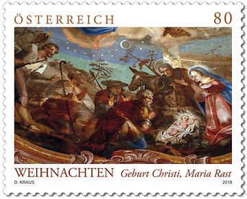Briefmarke, Weihnachten 2018 – Sakral – Geburt Christi, Maria Rast