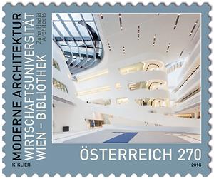 Briefmarke, Wirtschaftsuniversität Wien – Bibliothek