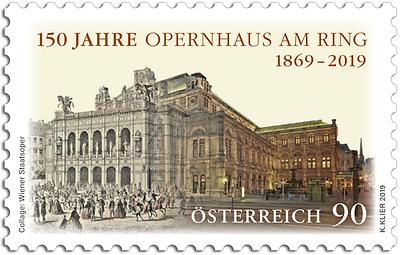 Briefmarke, 150 Jahre Opernhaus am Ring
