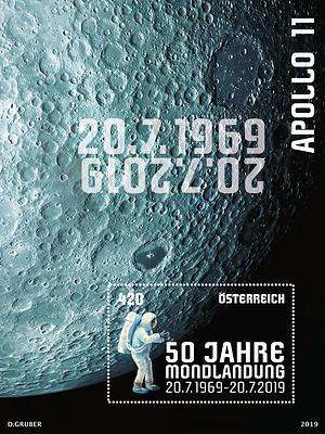 Briefmarke, 50 Jahre Mondlandung