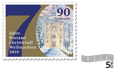 Briefmarke, Weihnachten 2019 – 70 Jahre Postamt Christkindl selbstklebend 5 Stk.