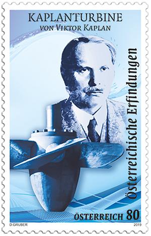 Briefmarke, Kaplan-Turbine – Viktor Kaplan