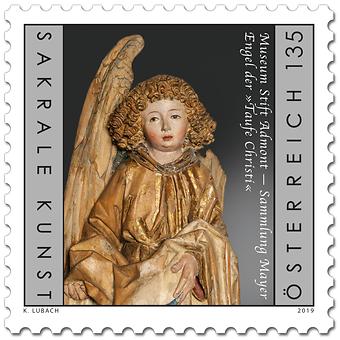 Briefmarke, Museum Stift Admont – Sammlung Mayer, Engel der „Taufe Christi“