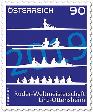 Briefmarke, Ruder-Weltmeisterschaft in Linz-Ottensheim