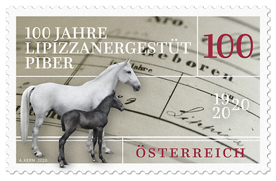 Briefmarke, 100 Jahre Lipizzanergestüt Piber