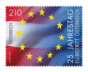 Briefmarke, 25. Jahrestag EU-Beitritt Österreich