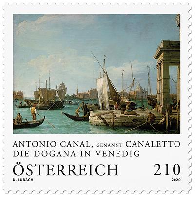 Briefmarke, Antonio Canal, gen. Canaletto - Die Dogana in Venedig