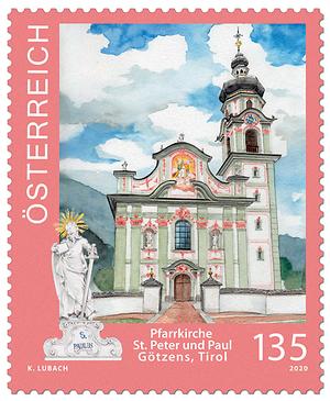 Briefmarke, Wallfahrtskirche Götzens