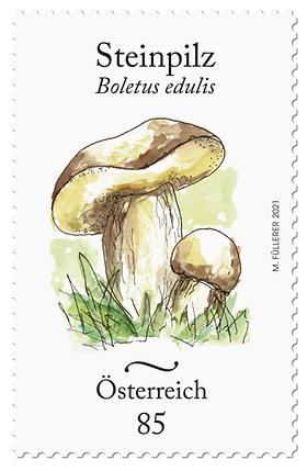 Briefmarke, Das zweite Motiv der Serie „Österreichische Pilze“: Der Steinpilz