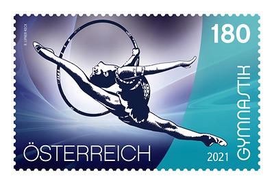 Briefmarke, Bodensportarten im Mittelpunkt: Gymnastik