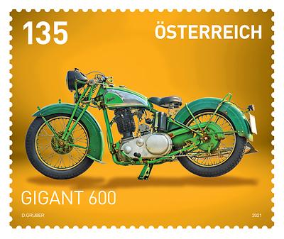 Briefmarke, Das Gigant-Motorrad - eine Wiener Rarität