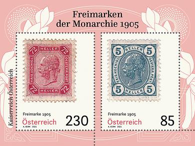 Briefmarke, Serie „Freimarken der Monarchie“ aus dem Jahr 1905