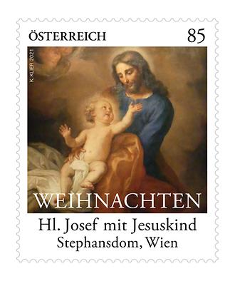 Briefmarke, Der heilige Josef mit Jesuskind: Josef als Vater und Vorbild