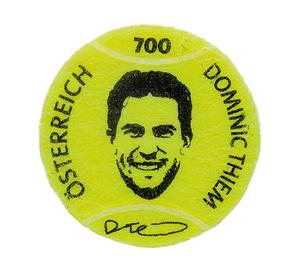 Briefmarke, Originelle Filz-Marke in Tennisball-Form zu Ehren Dominic Thiems