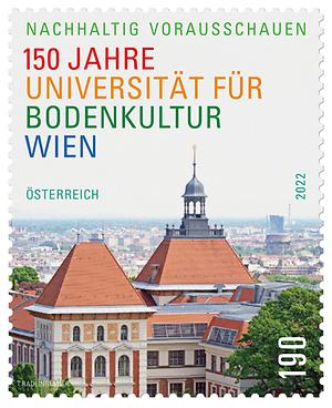 Briefmarke, 150 Jahre Universität für Bodenkultur Wien