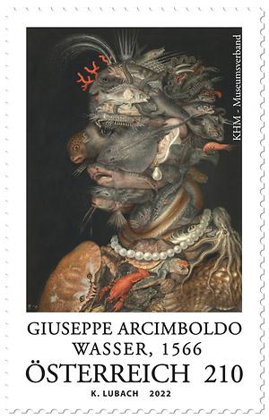 Briefmarke, Giuseppe Arcimboldo – Wasser, 1566