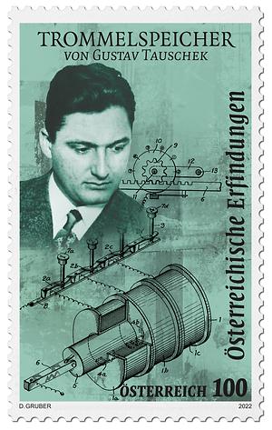 Briefmarke, Gustav Tauschek - Trommelspeicher