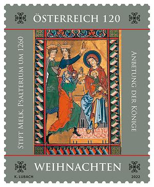 Briefmarke, Weihnachten – Stift Melk, Psalterium um 1260
