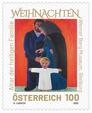 Briefmarke, Weihnachten – Werner Berg – Hl. Familie, 1933